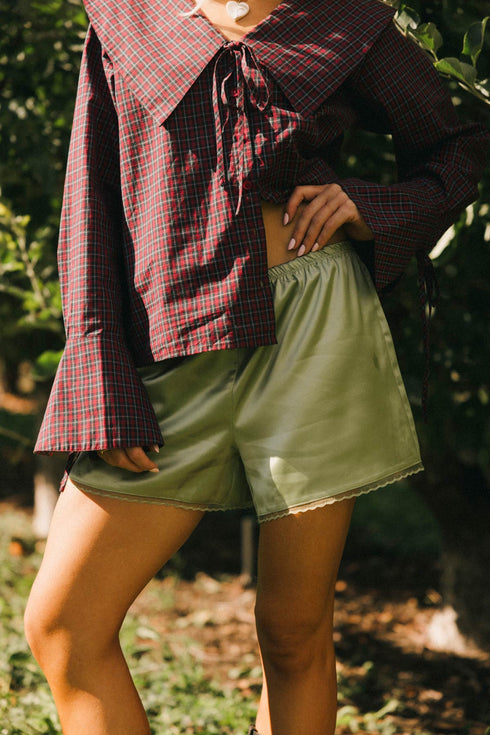 Goldie Satin Short // Matcha